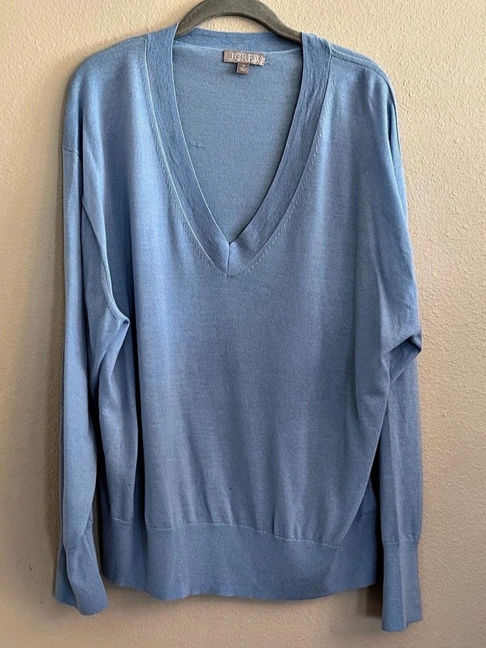 J.Crew V-Neck Sweater in Blue Size XL